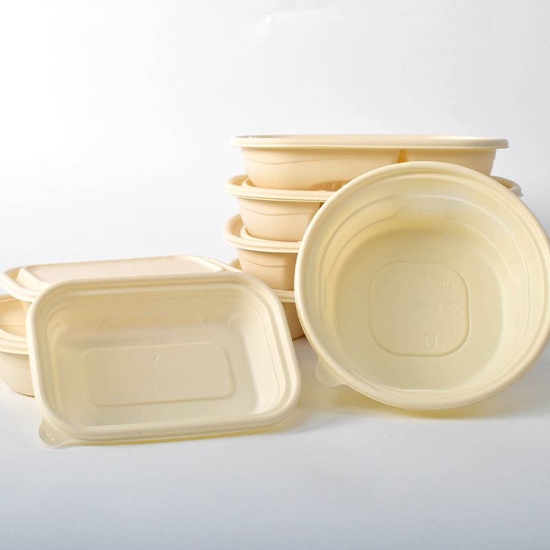 Biodegradable Corn Starch Clamshell Food Container - Microwavable & Leak Proof