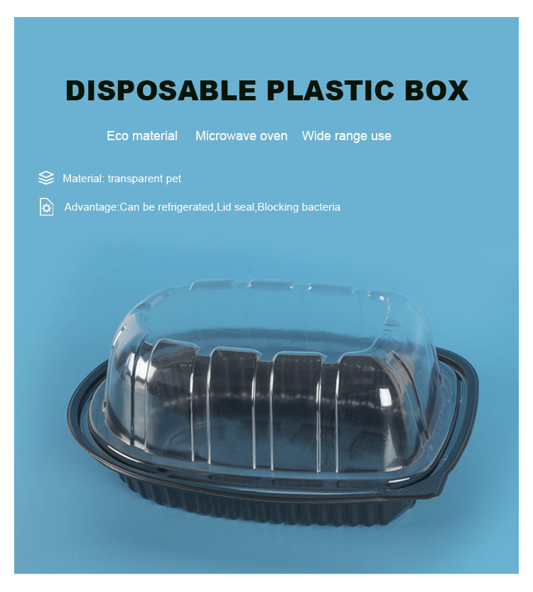 Clear PET Disposable Food Container Tray for Roast Chicken, Customizable with Stamping Printing