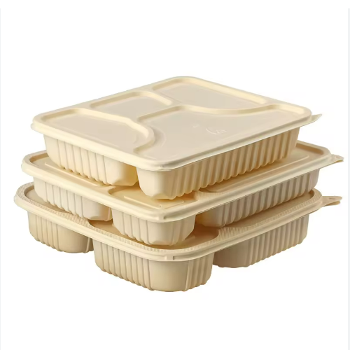 5-Compartment Cornstarch Food Container, BPA-Free, Microwave-Safe Takeaway Lunch Box