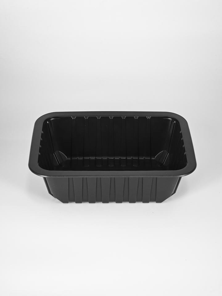 Premium Black PP PET Food Tray – Disposable Eco-Friendly Takeaway Container