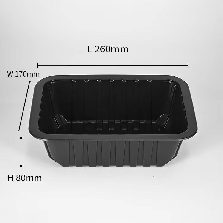 Premium Black PP PET Food Tray – Disposable Eco-Friendly Takeaway Container