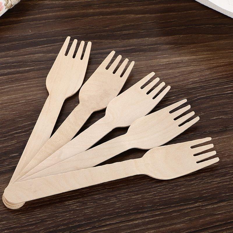 Natural Wood Disposable Cutlery Set - Eco-Friendly Spoons, Forks, Knives for Events