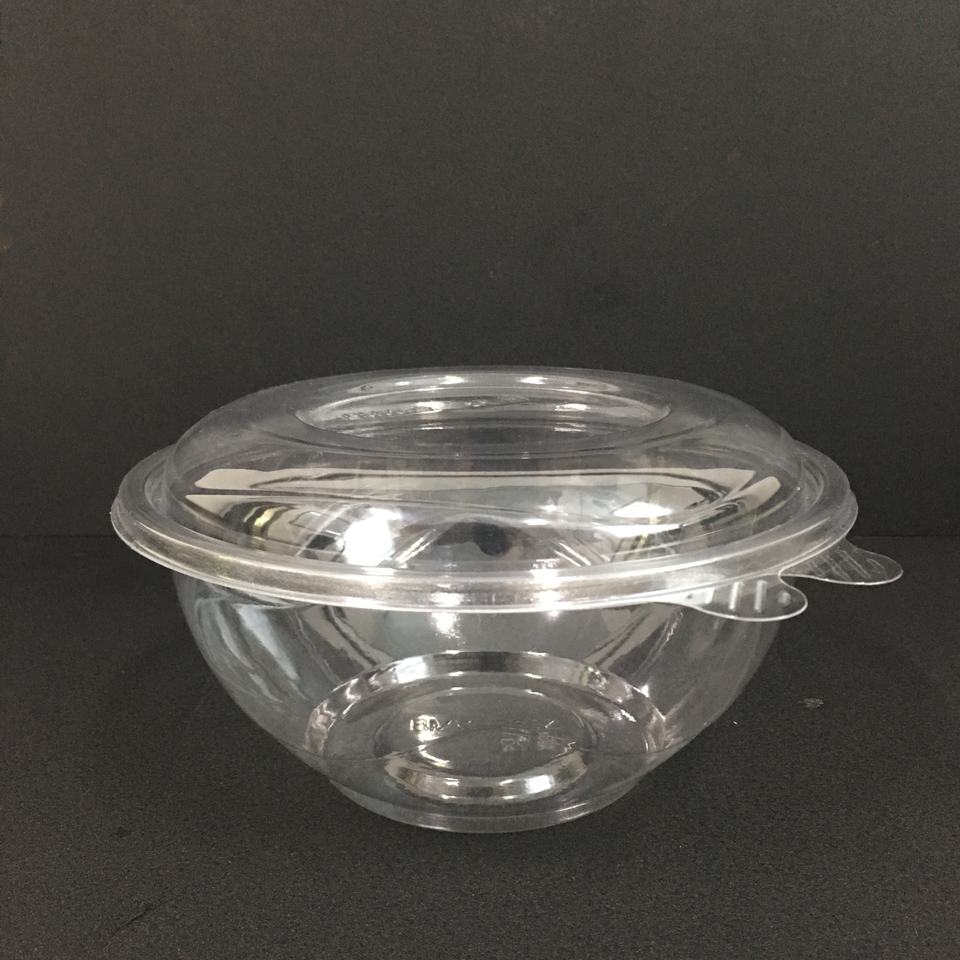 36oz PET Plastic Round Salad Container with Compartments, Eco-Friendly