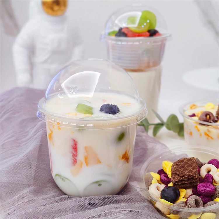 Eco-Friendly Disposable PET Plastic Cups with Clear Lid & Custom Logo