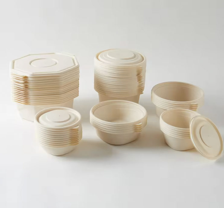 Biodegradable Corn Starch Food Container - Leakproof Takeaway Bowls (6-22oz)