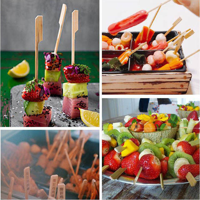 6-Inch Bamboo Cocktail Picks – 100-Pack Flat Paddle Skewers for Appetizers & BBQ
