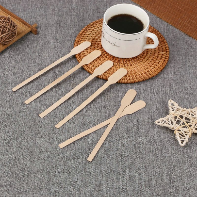 Eco-Friendly Wooden Coffee Stirrers for Cafes & Restaurants - Biodegradable Paddle Mixing Sticks