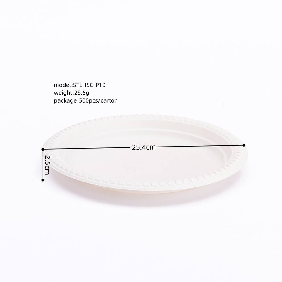 Biodegradable Cornstarch Round Plates - Eco-Friendly Disposable Tableware