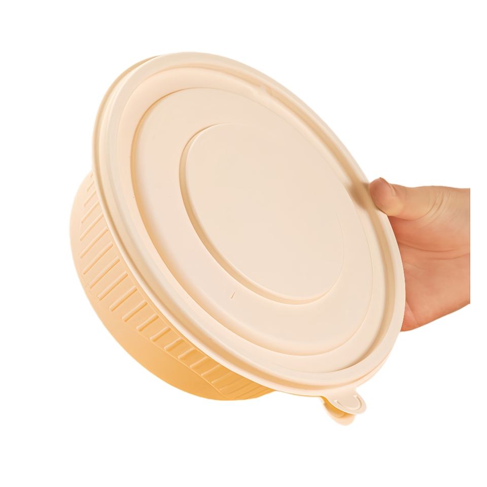 Customized Cornstarch Bowls with Lid – Eco-Friendly, Microwave Safe, Compostable Takeaway Containers