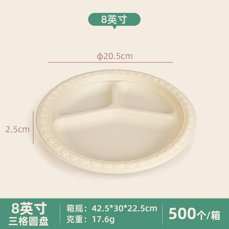 Eco-Friendly Cornstarch Disposable Plates - Biodegradable & Compostable Food Trays 6-10 Inch (500-Pack)