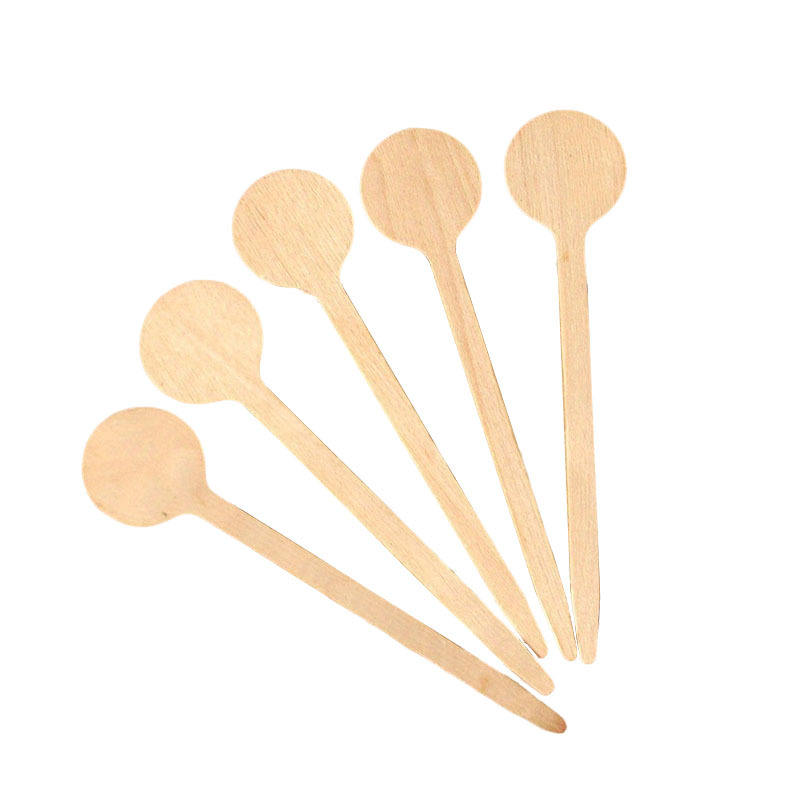 Custom Birch Wood Coffee Stir Sticks - Eco-Friendly, Individually Wrapped, 100-Pack
