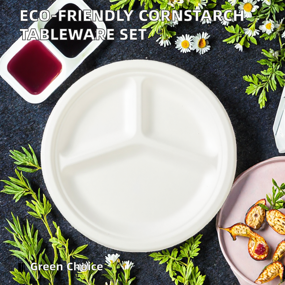 Eco-Friendly Biodegradable Bagasse & Cornstarch Tableware Set for Camping