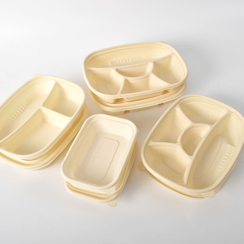 Biodegradable Corn Starch Clamshell Food Container - Microwavable & Leak Proof