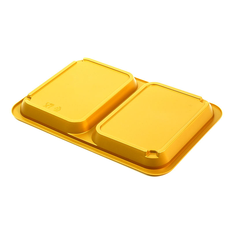 Customizable 2-Compartment PET Meat Tray – Eco-Friendly Disposable Plastic Food Packaging