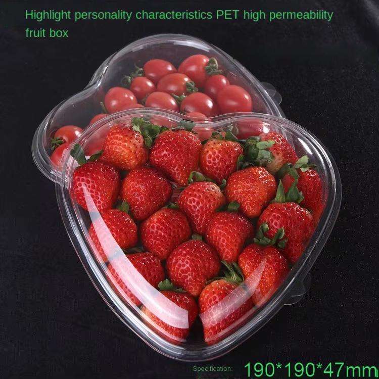 Heart-Shaped PET Plastic Tray for Fresh Fruit, Salad, and Pet Food Packaging
