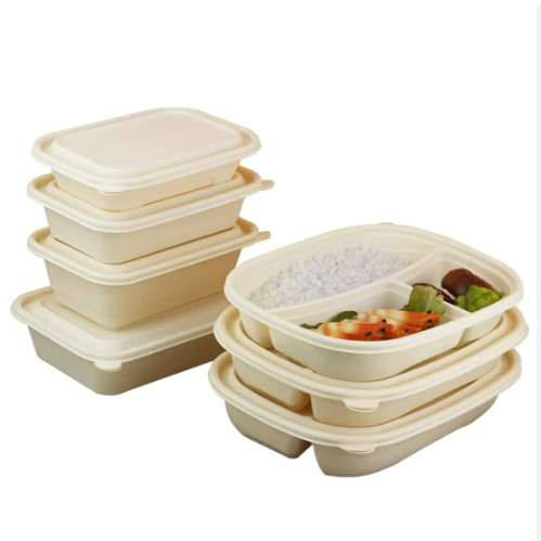 5-Compartment Cornstarch Food Container, BPA-Free, Microwave-Safe Takeaway Lunch Box