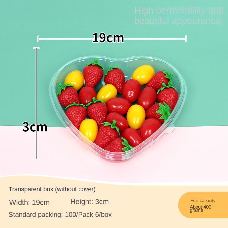 Heart-Shaped PET Plastic Tray for Fresh Fruit, Salad, and Pet Food Packaging