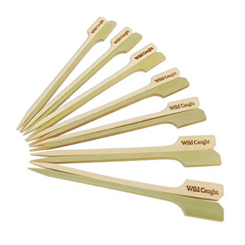 Eco-Friendly Biodegradable Bamboo BBQ Skewers - Paddle Style, Food Grade