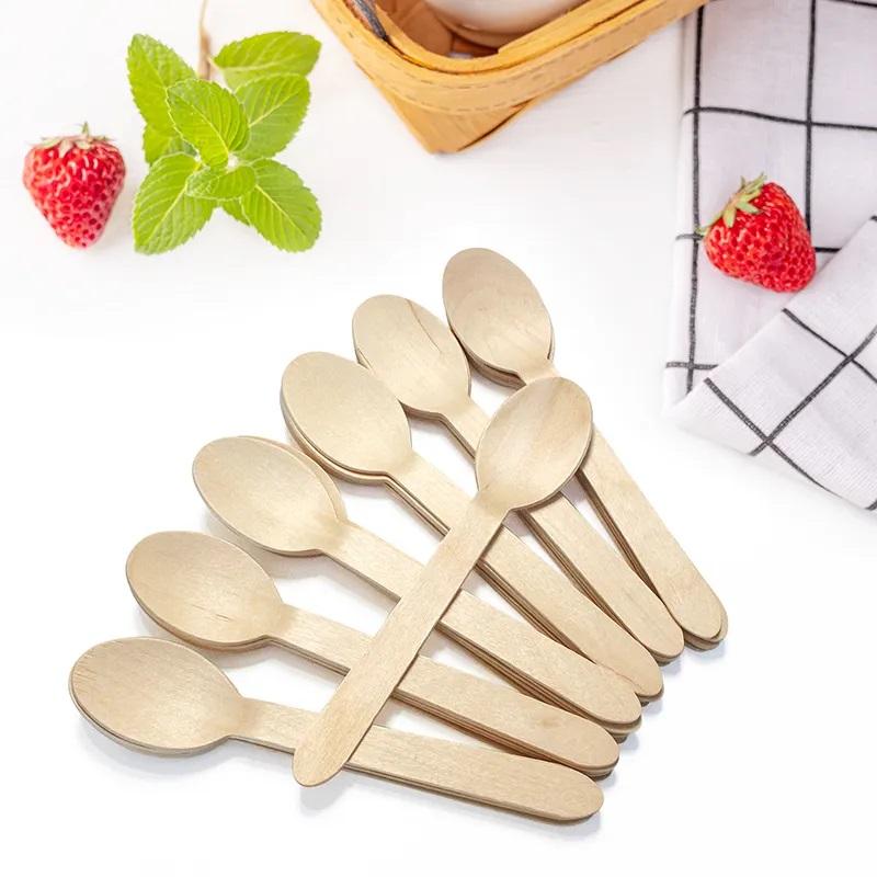 Natural Wood Disposable Cutlery Set - Eco-Friendly Spoons, Forks, Knives for Events