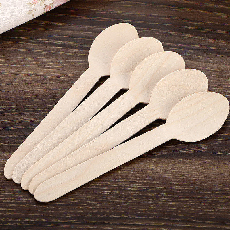 Natural Wood Disposable Cutlery Set - Eco-Friendly Spoons, Forks, Knives for Events