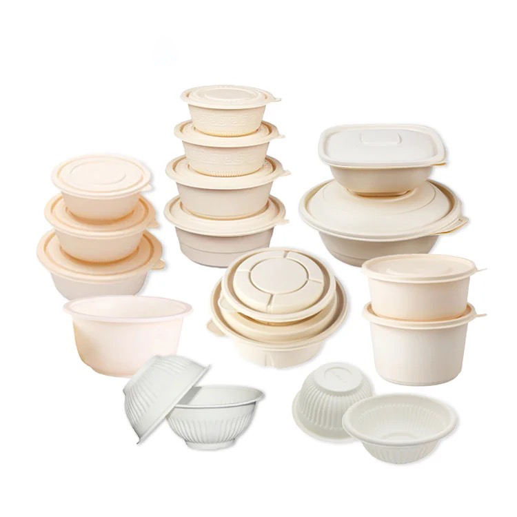 Biodegradable Corn Starch Food Container - Leakproof Takeaway Bowls (6-22oz)
