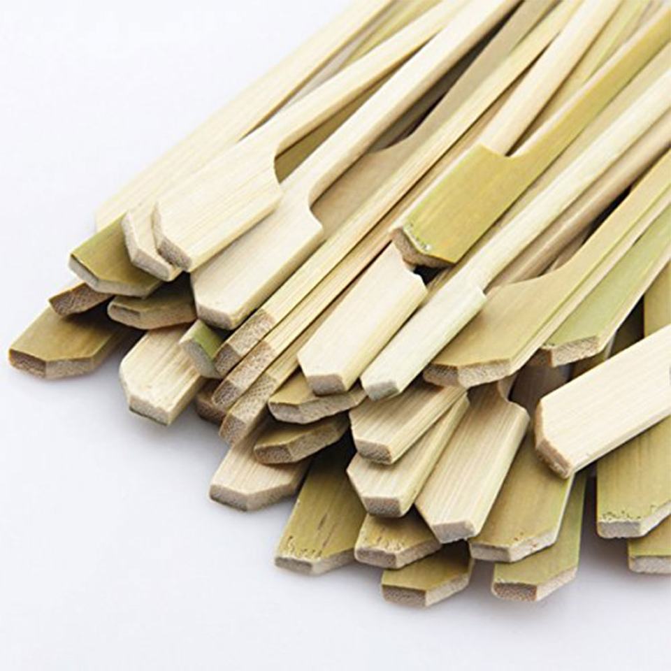Eco-Friendly Biodegradable Bamboo BBQ Skewers - Paddle Style, Food Grade