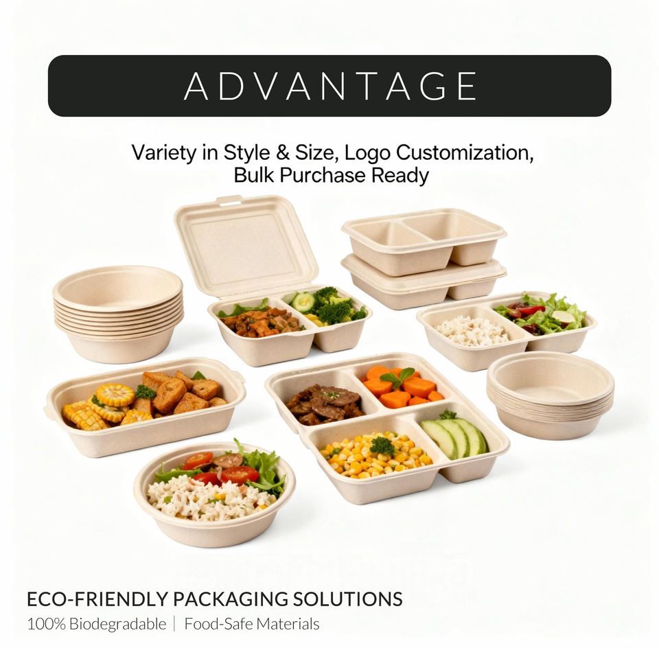 Biodegradable Corn Starch Leakproof Microwavable 1000ml Lunch Box