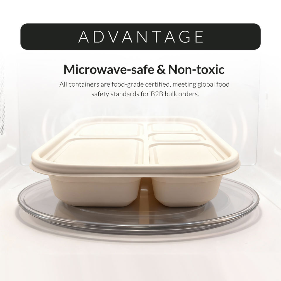 Biodegradable Corn Starch Leakproof Microwavable 1000ml Lunch Box