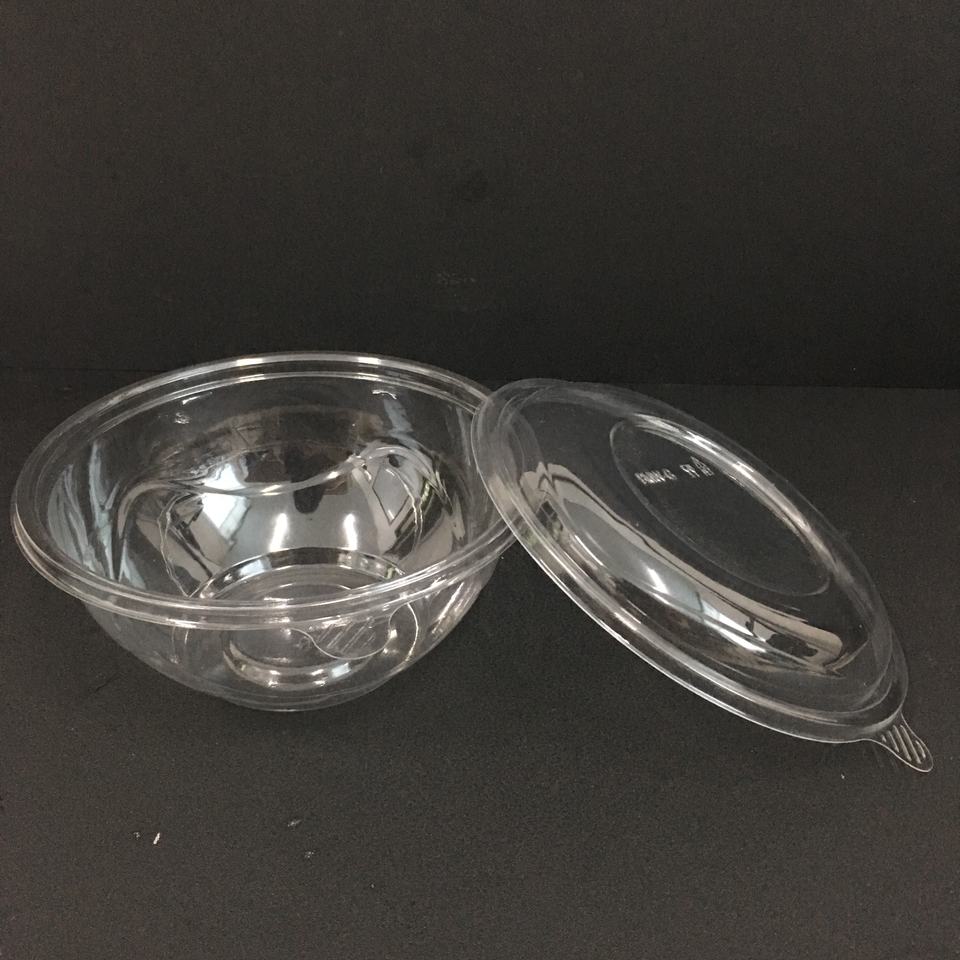 36oz PET Plastic Round Salad Container with Compartments, Eco-Friendly