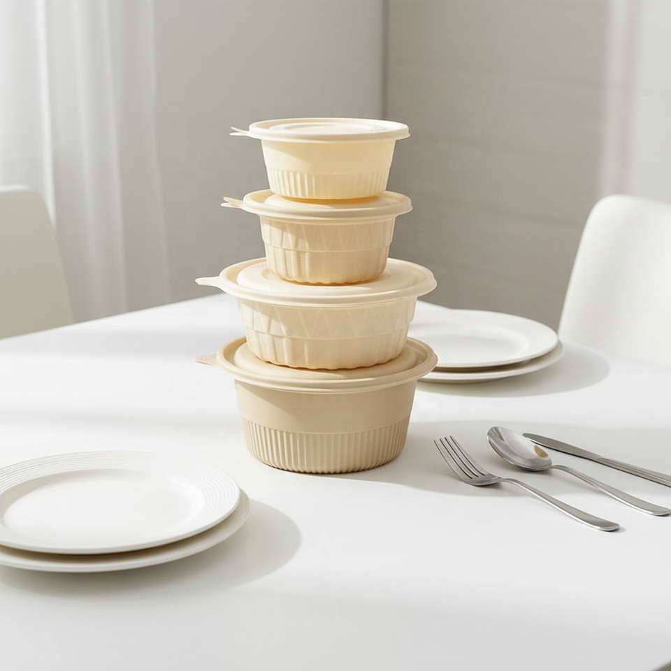 Biodegradable Corn Starch Soup Bowls - 12/16/28/35 oz, Microwave Safe