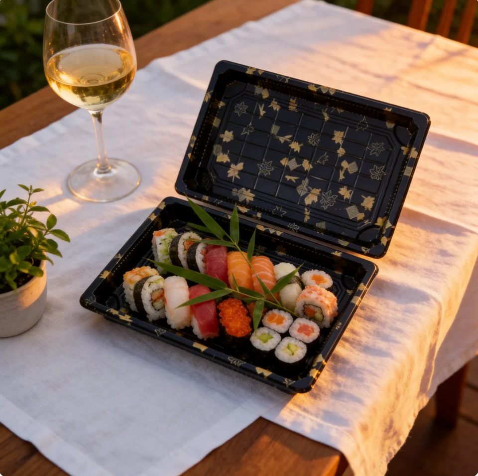 Wholesale PET Plastic Food Trays with Embossing for Sushi, Fruit, Meat & Seafood