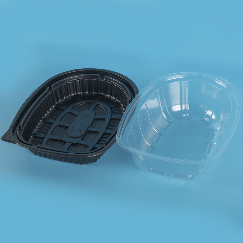 Clear PET Disposable Food Container Tray for Roast Chicken, Customizable with Stamping Printing