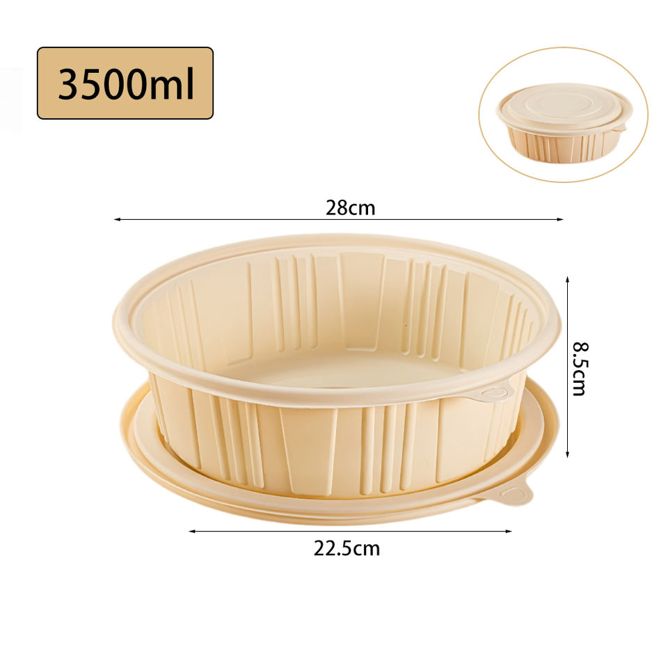 Customized Cornstarch Bowls with Lid – Eco-Friendly, Microwave Safe, Compostable Takeaway Containers